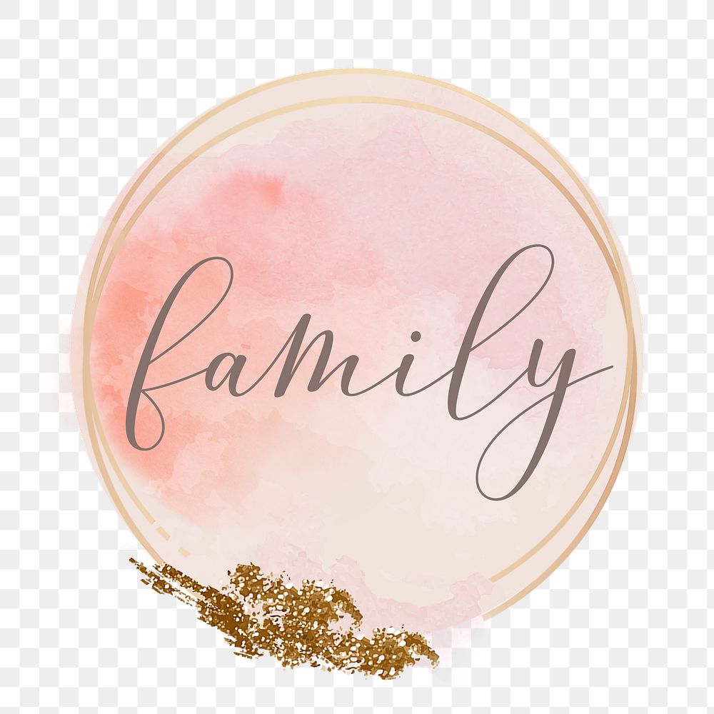 Aesthetic family png pink Instagram story highlight cover template, transparent background