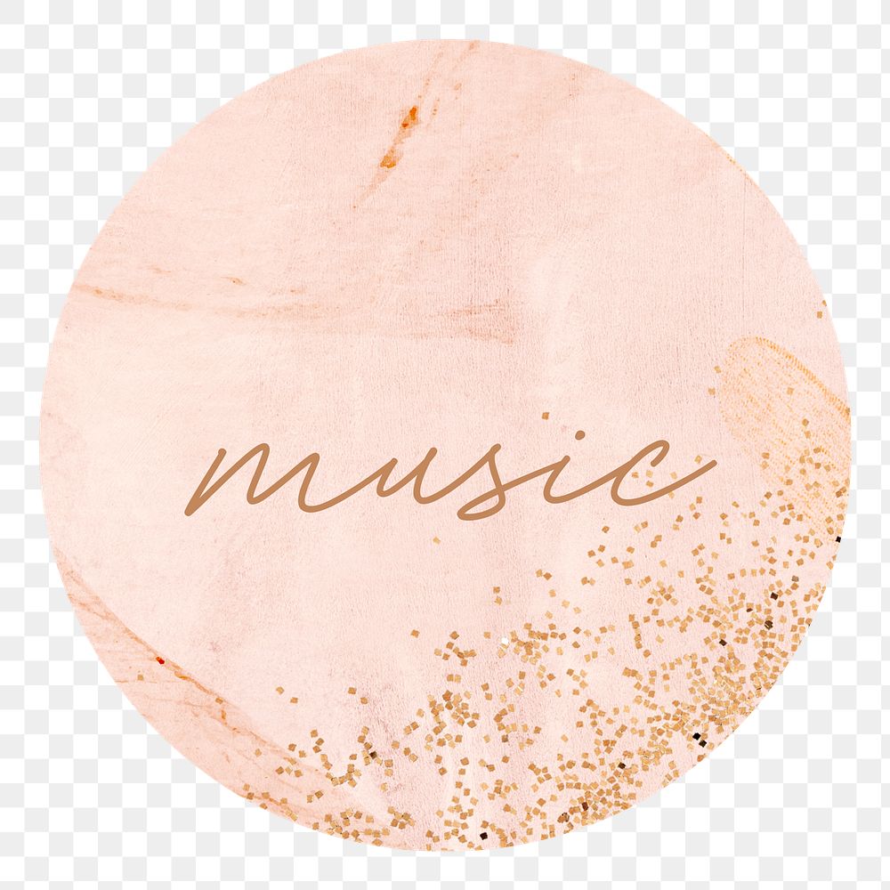 Aesthetic music png pink Instagram story highlight cover template, transparent background