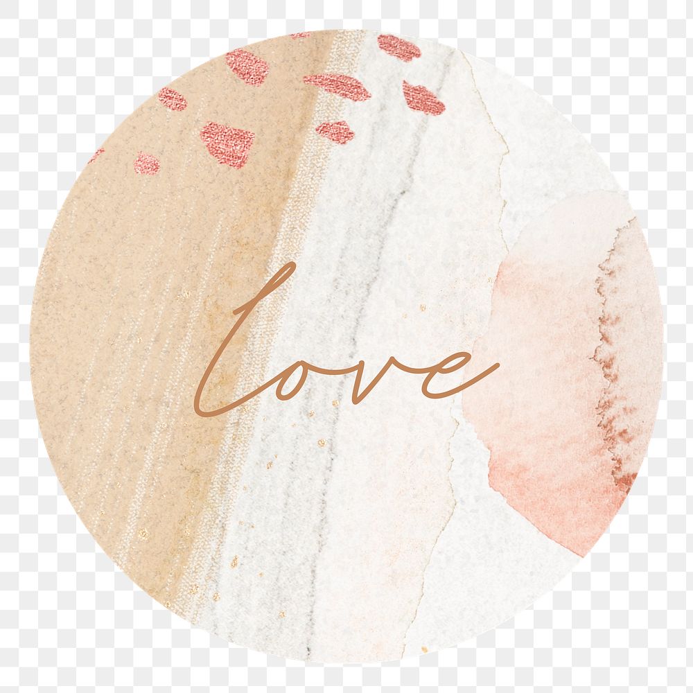 Aesthetic love png pink Instagram story highlight cover template, transparent background