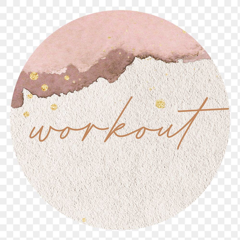 Aesthetic workout png pink Instagram story highlight cover template, transparent background