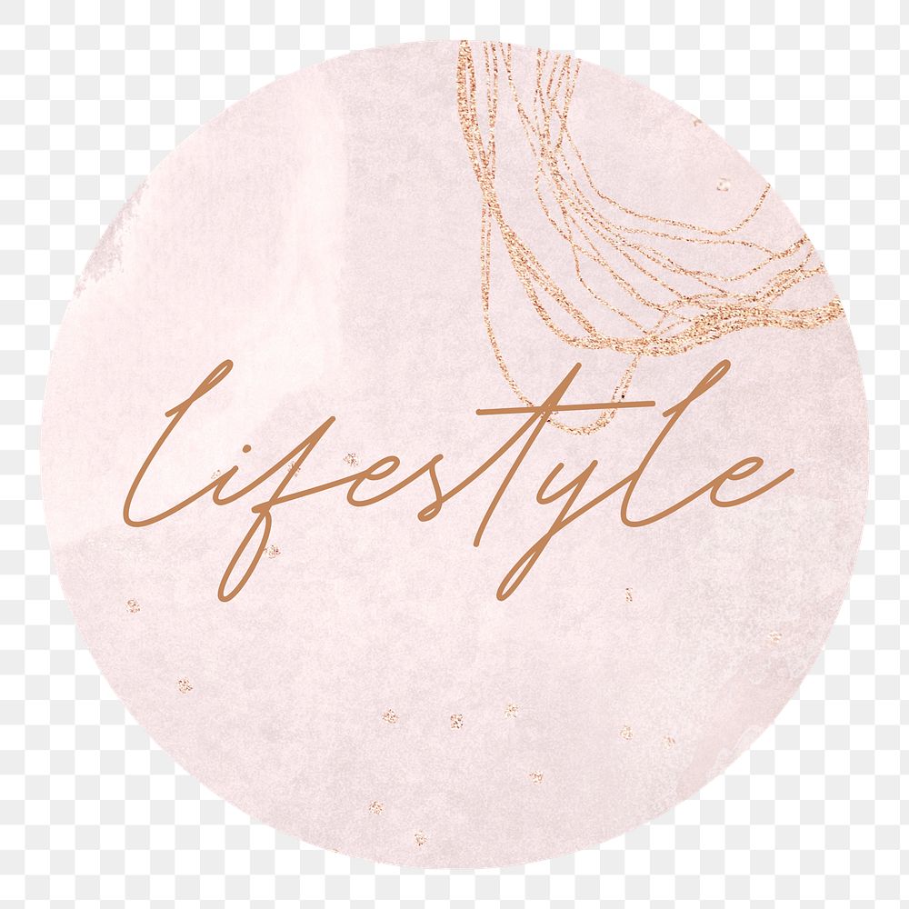 Aesthetic lifestyle png pink Instagram story highlight cover template, transparent background
