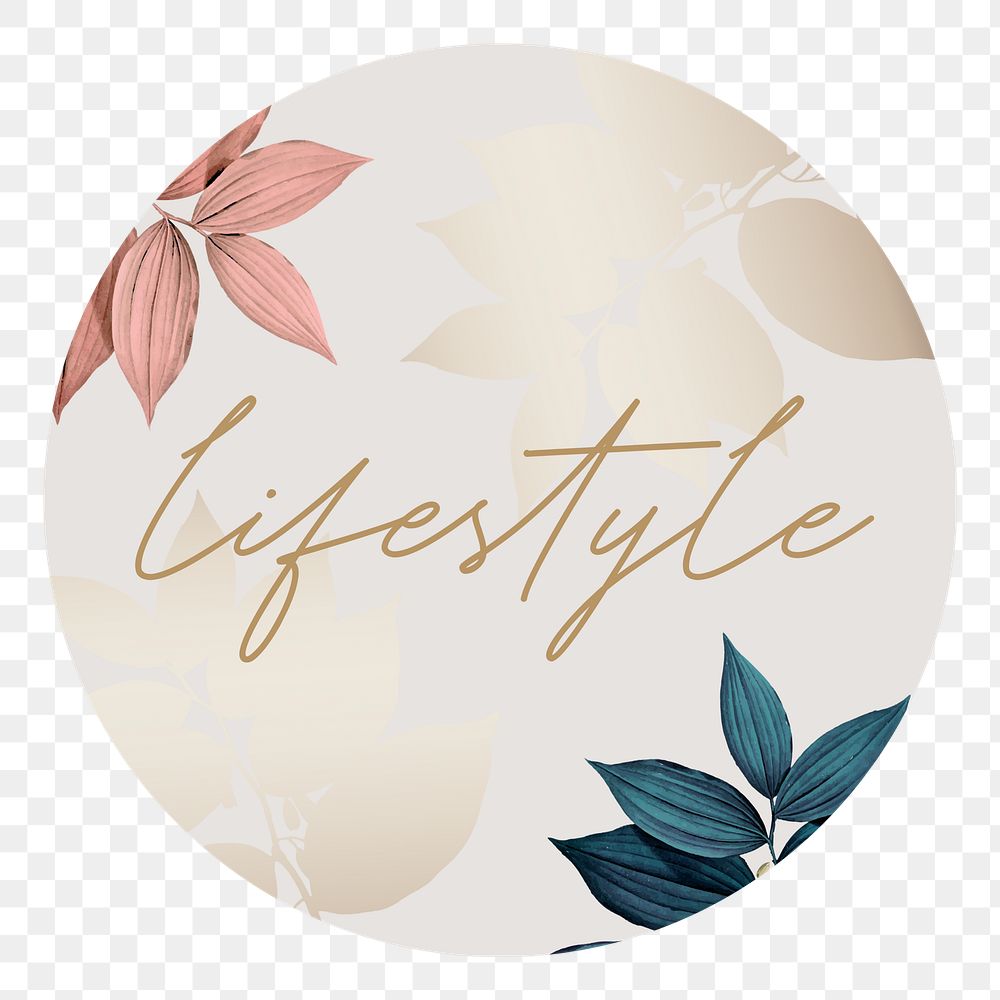 PNG botanical lifestyle Instagram story highlight cover, transparent background