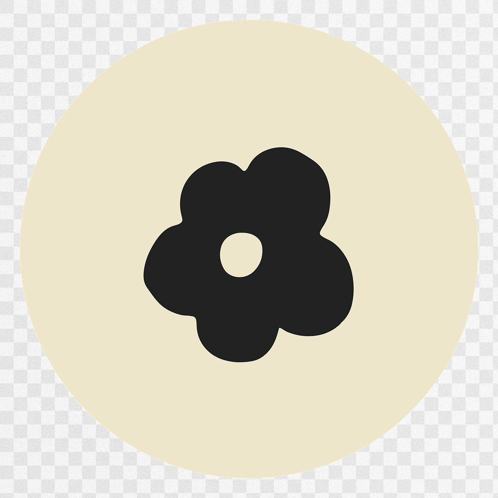 PNG flower IG story cover template, transparent background
