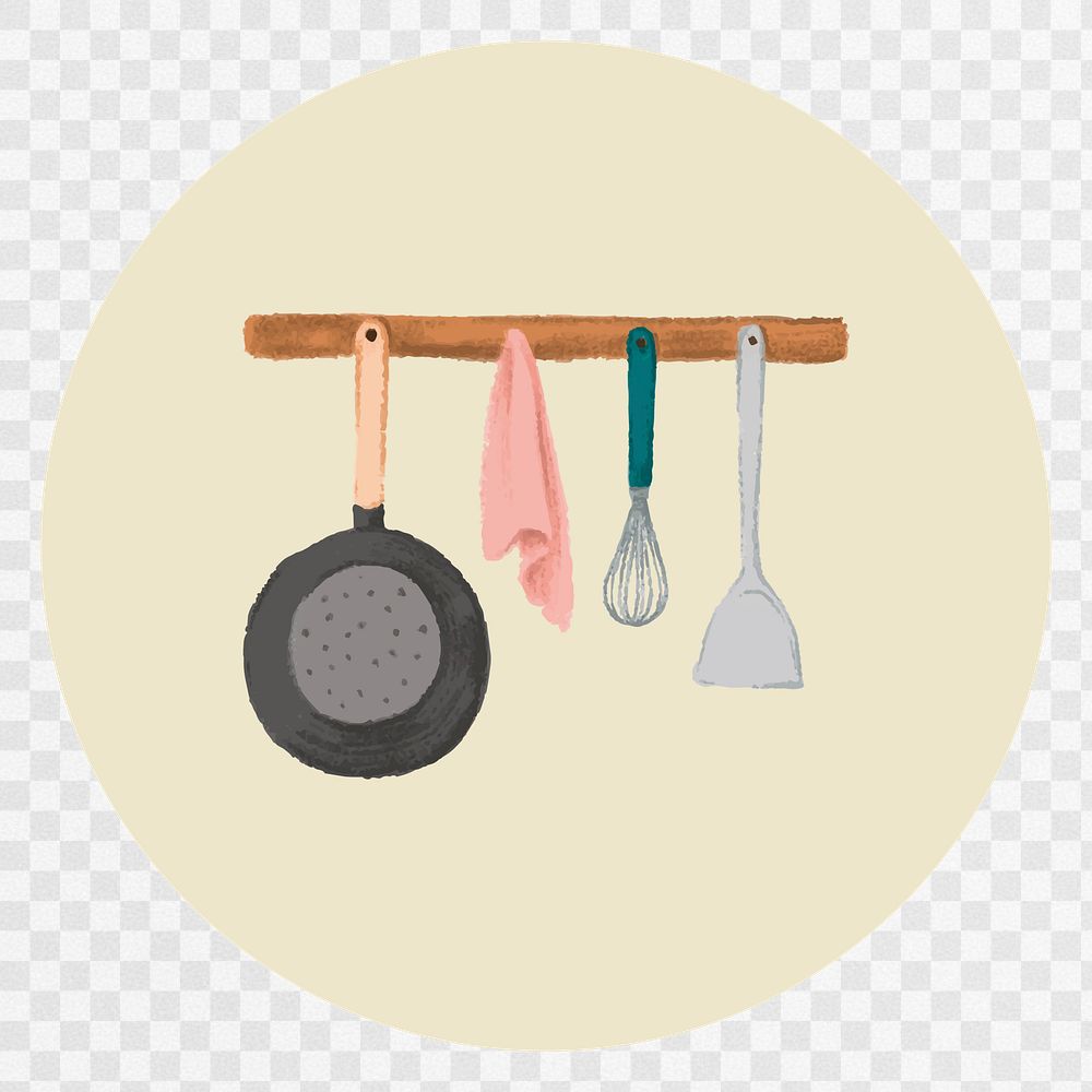 PNG cooking IG story cover template, transparent background