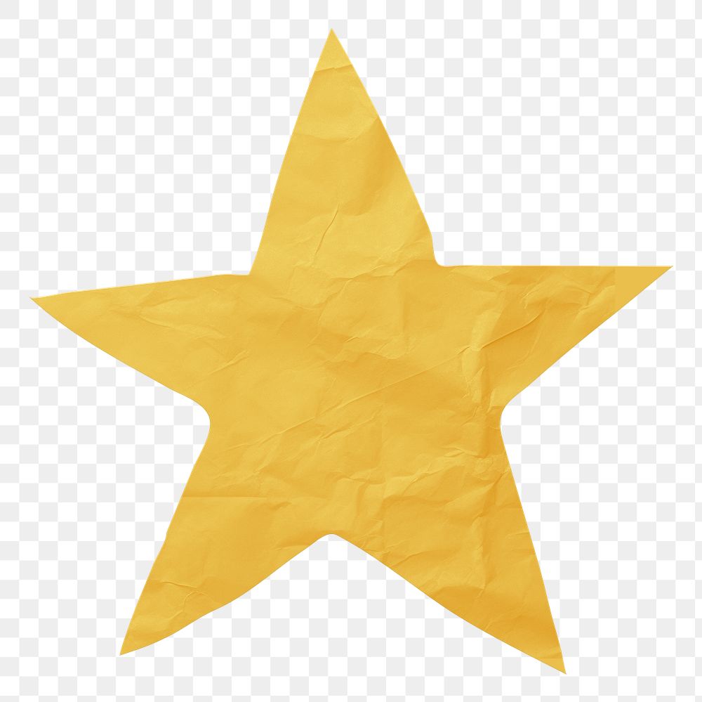 Star png cute paper cut icon, transparent background