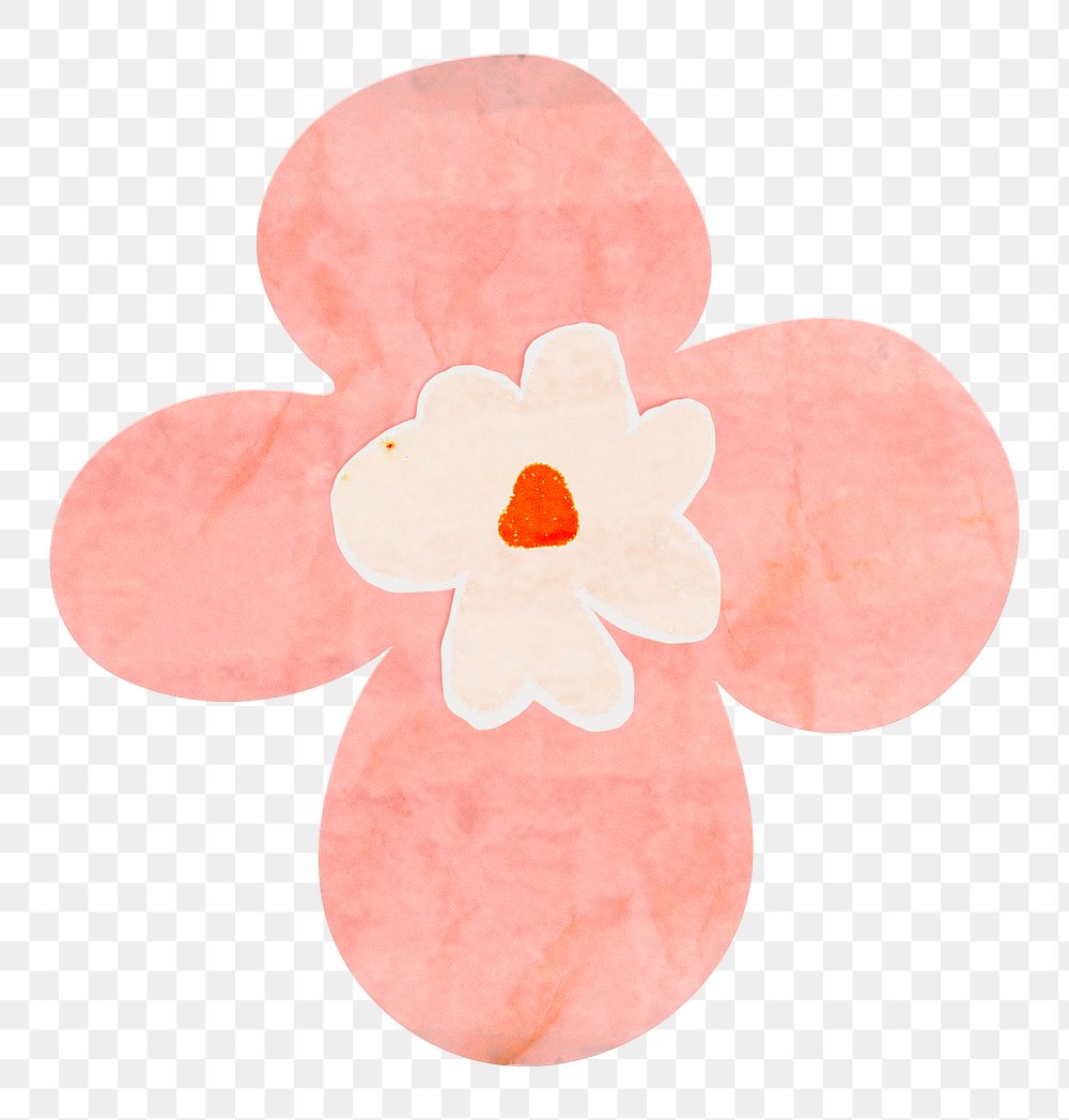 Flower png cute paper cut icon, transparent background