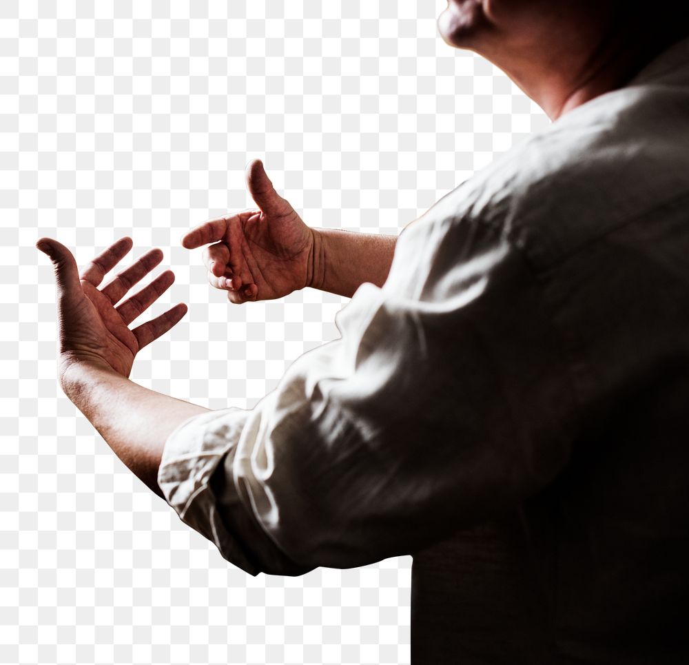 Png Gesturing hands in conversation, discussion