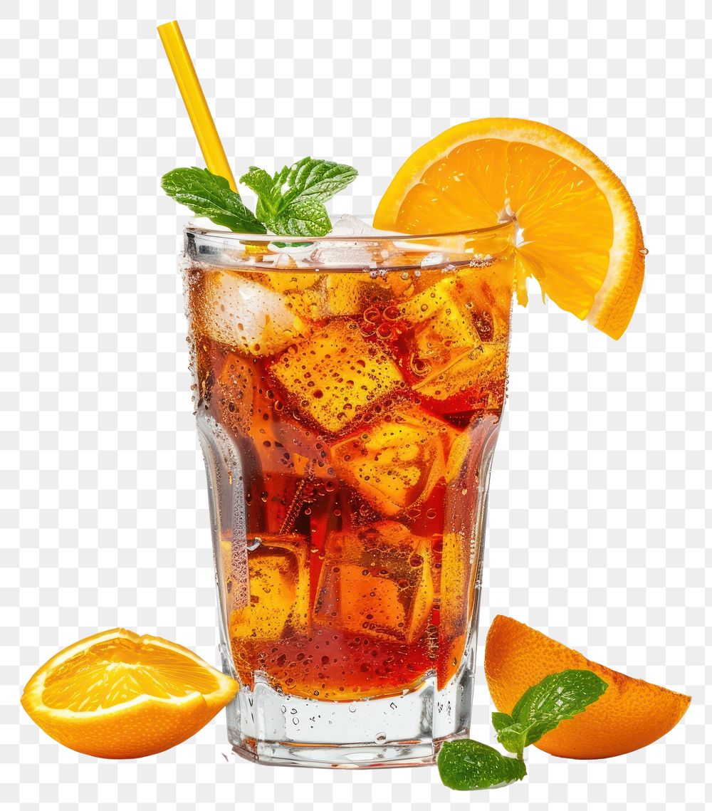 PNG Refreshing iced tea with orange