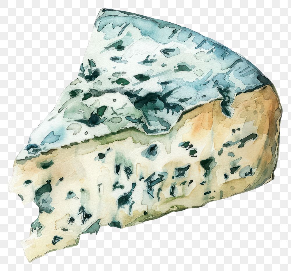 PNG Watercolor blue cheese illustration