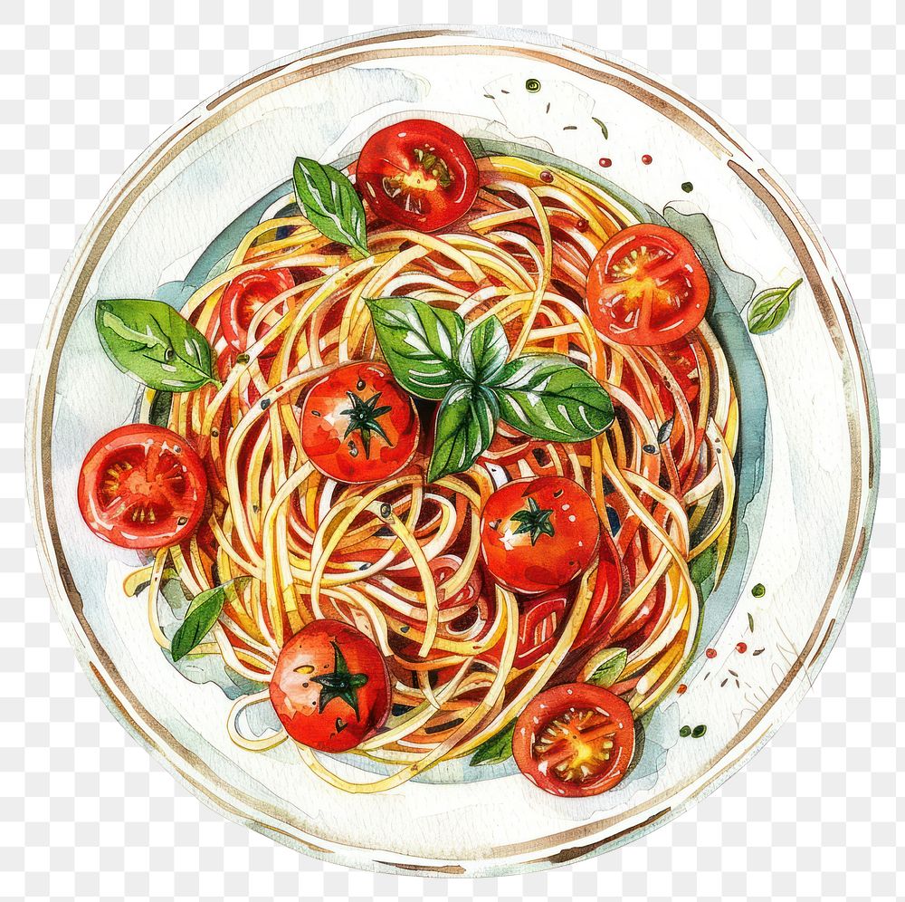 PNG Delicious Italian pasta dish illustration