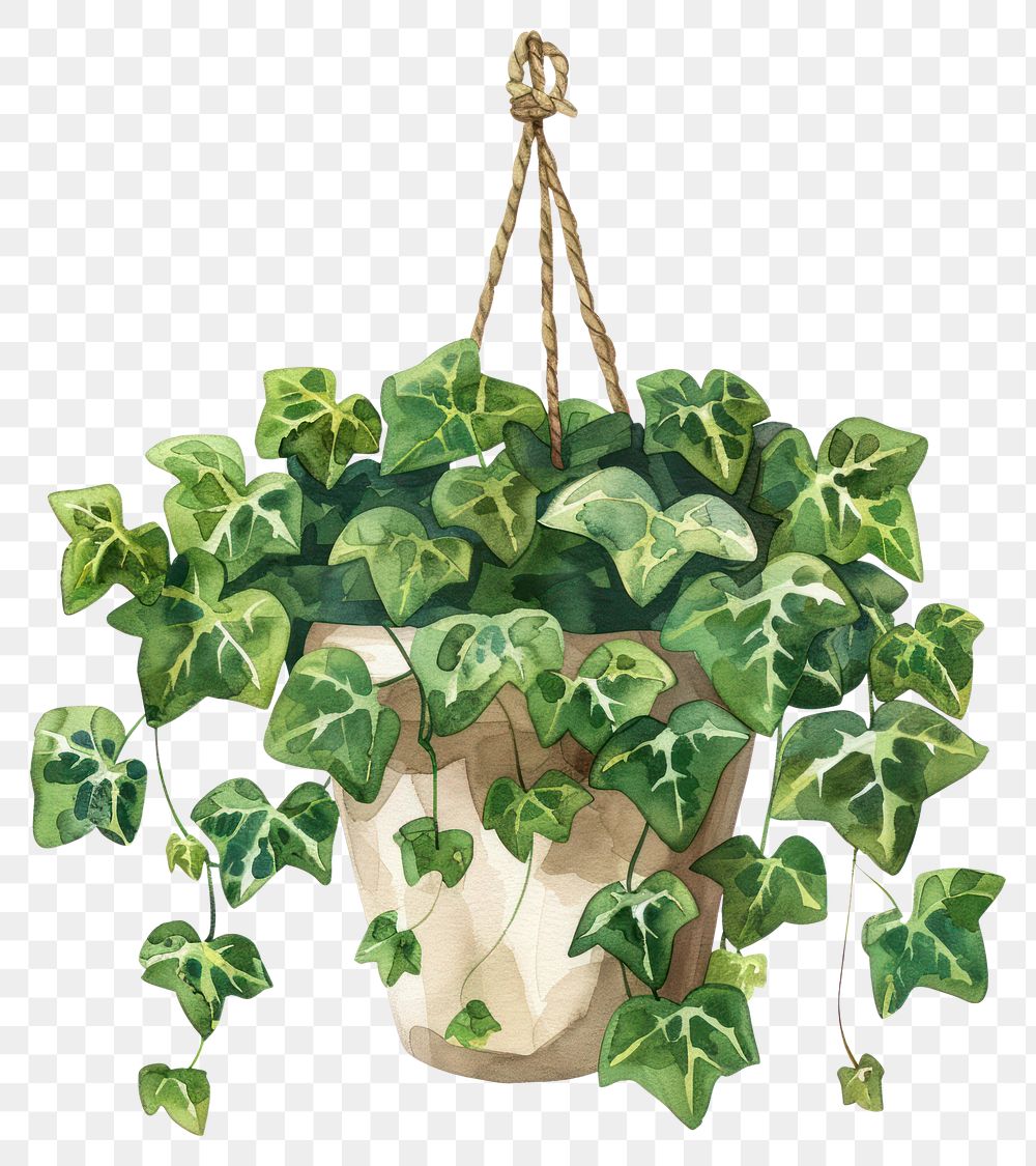 PNG Ivy in the hanging pot plant leaf vine.