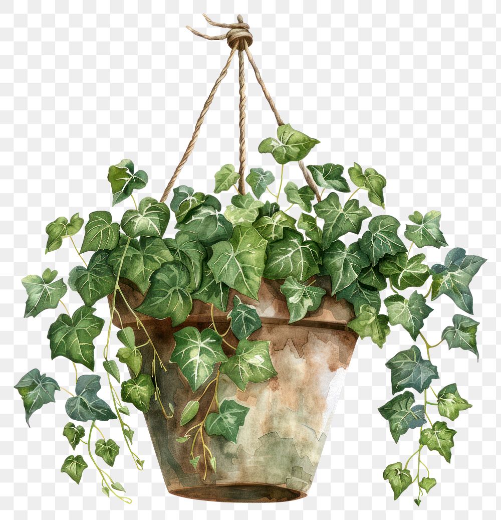 PNG Ivy in the hanging pot plant leaf vine.