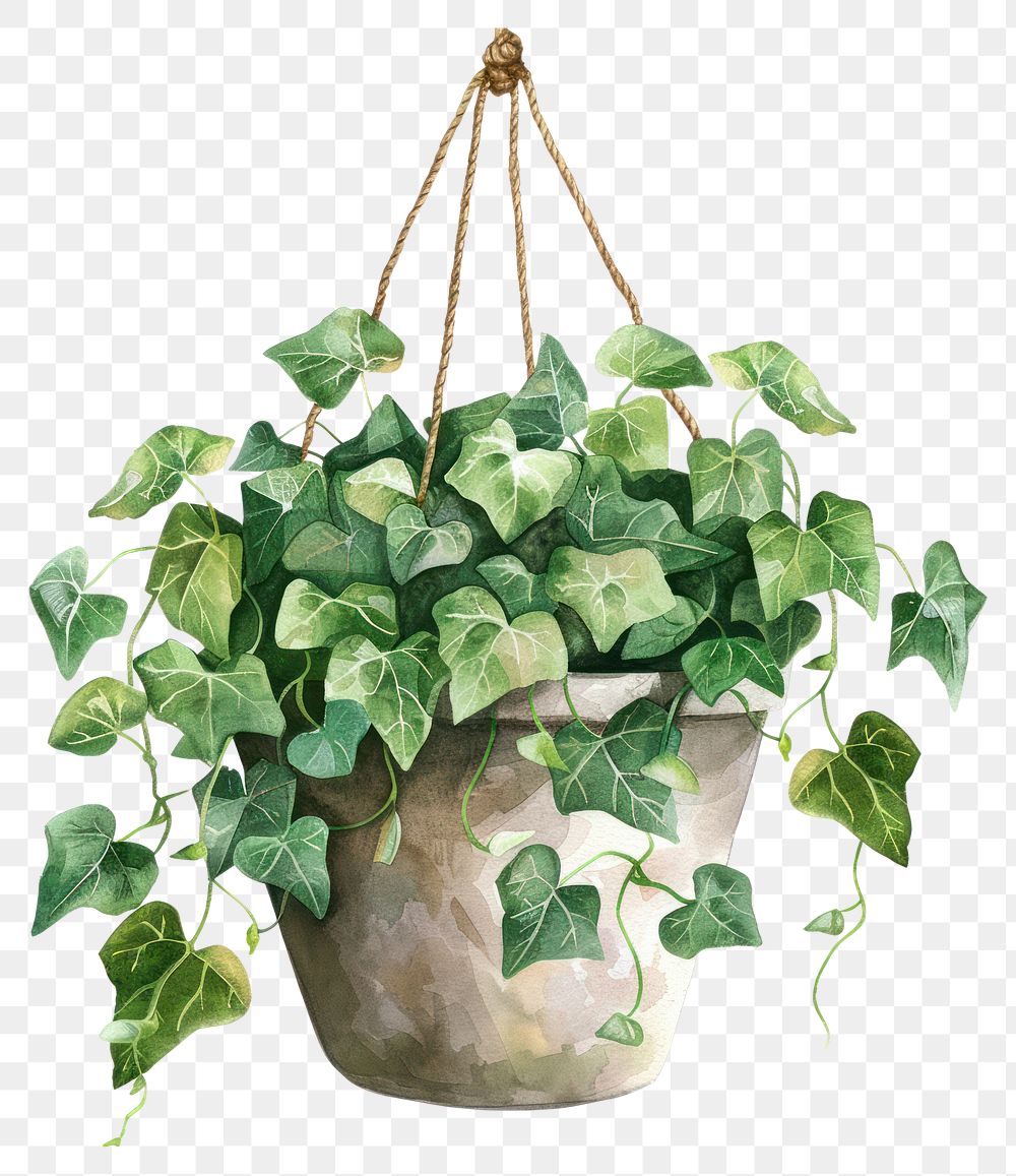 PNG Ivy in the hanging pot plant leaf vine.