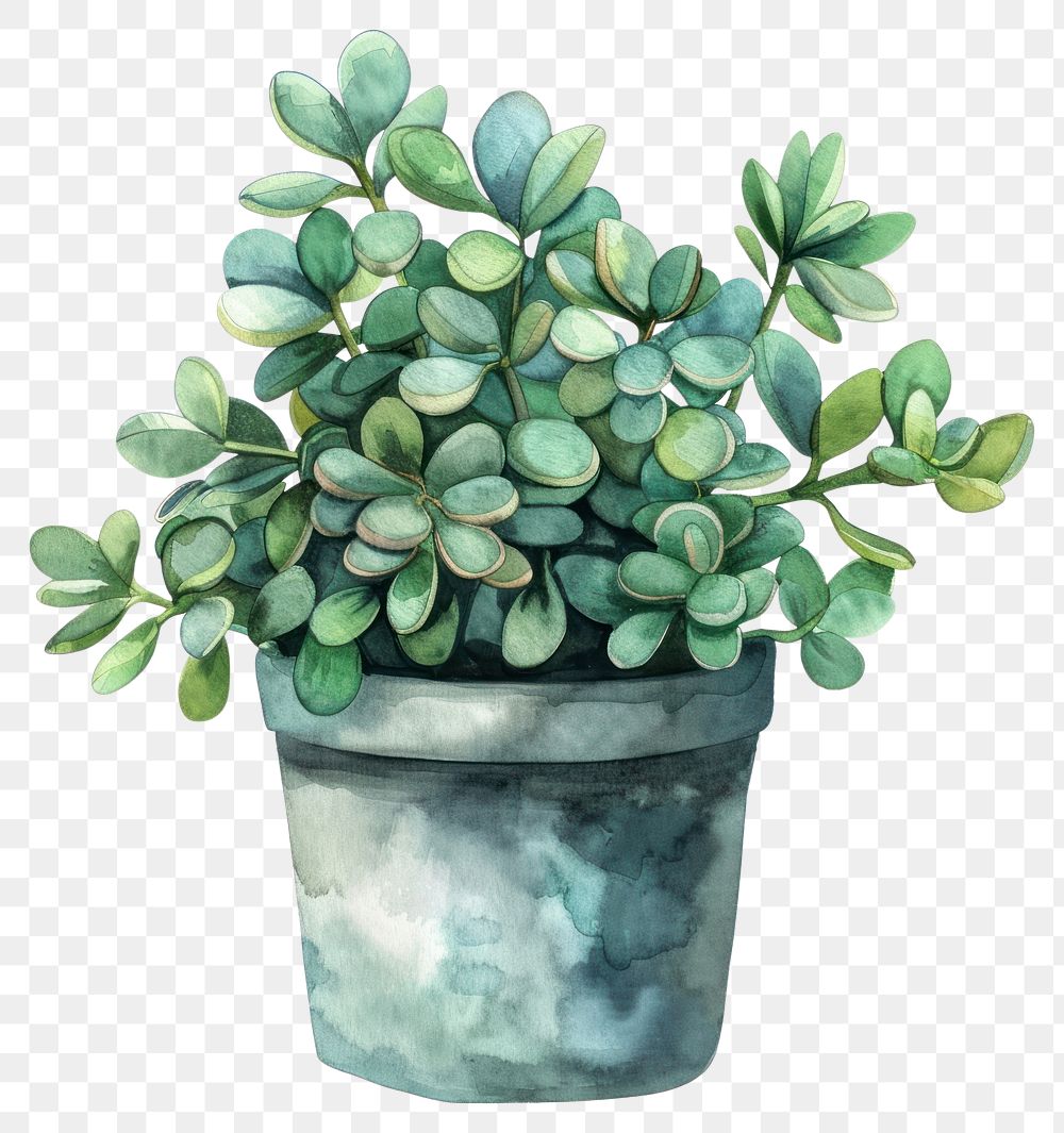 PNG Jade plant in the pot planter pottery blossom.