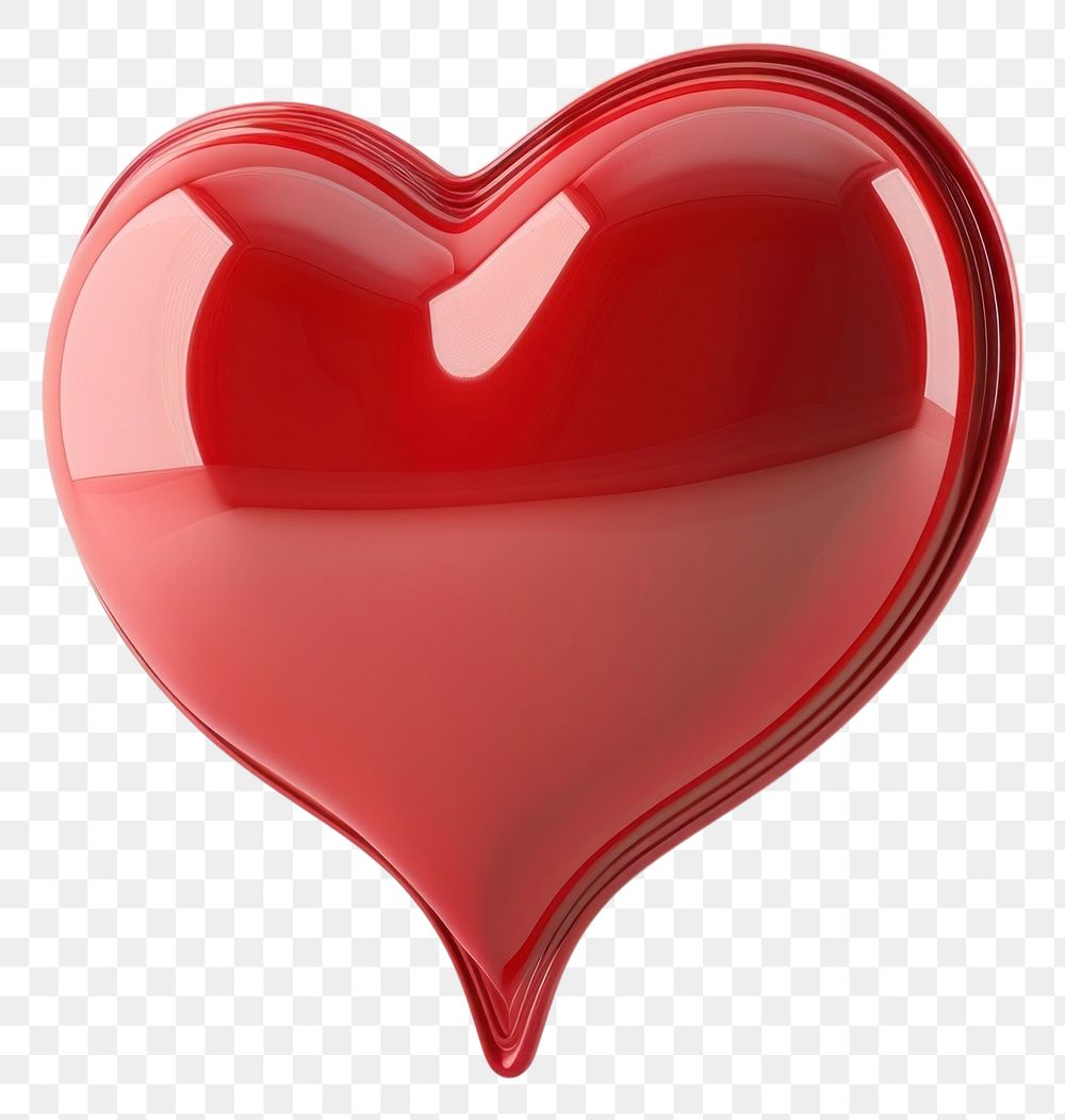 Glossy red heart shape