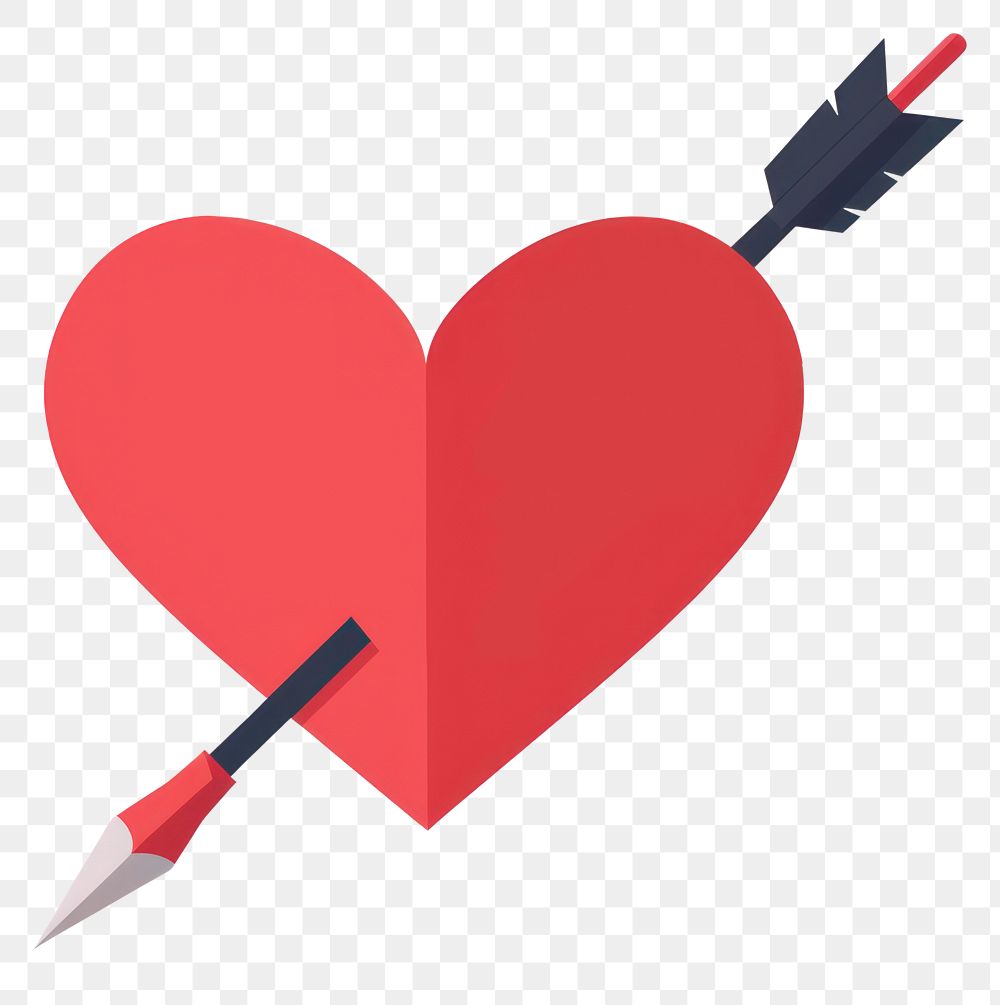 PNG Heart pierced by arrow illustration