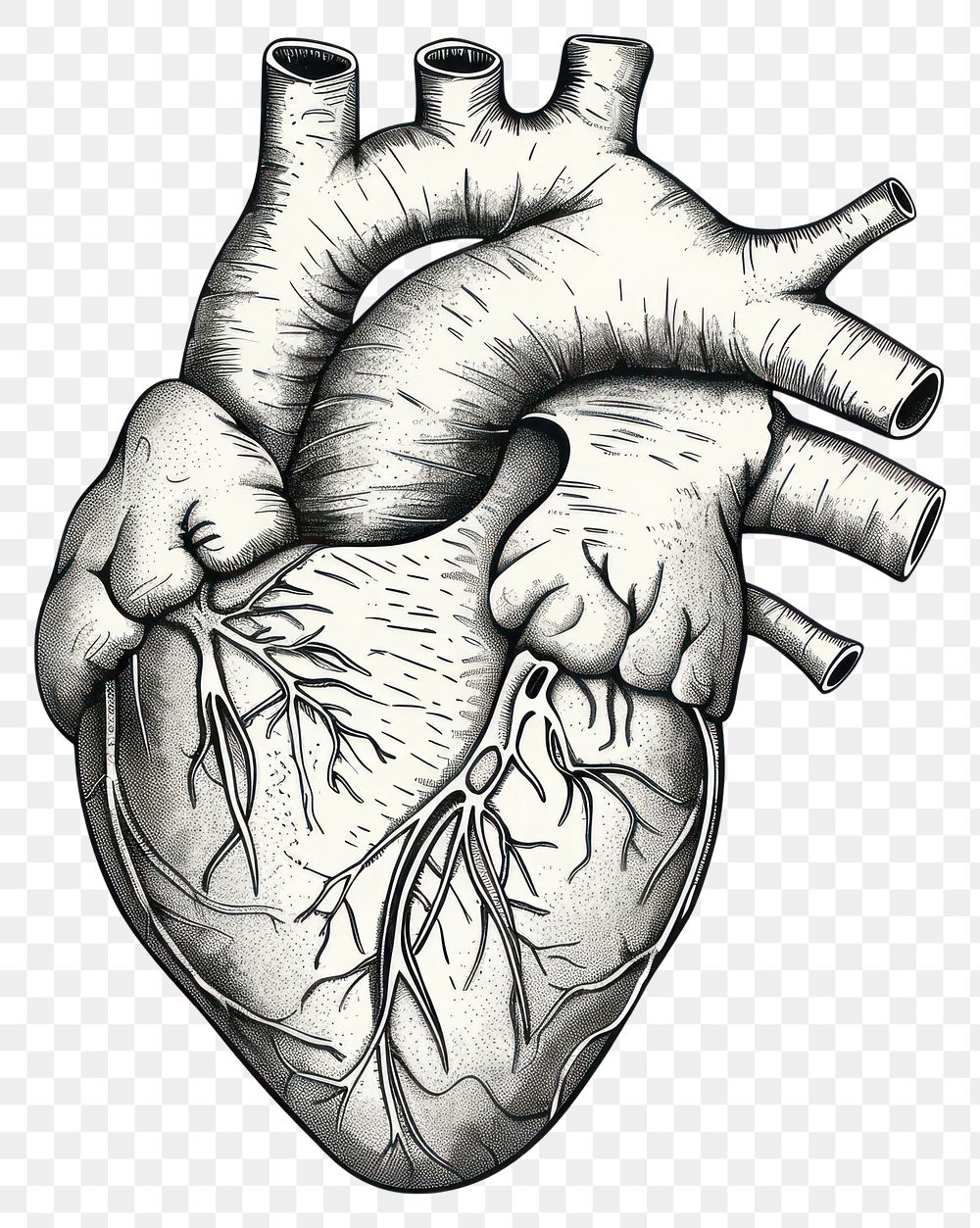 Detailed anatomical heart illustration