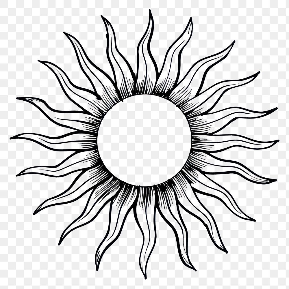 PNG Hand-drawn sun illustration