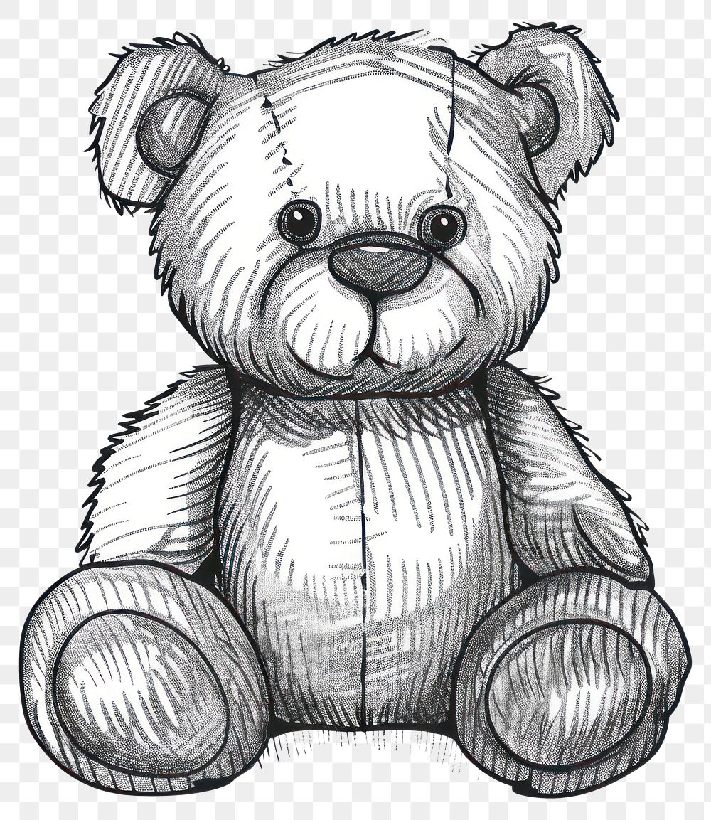 PNG Hand-drawn teddy bear illustration