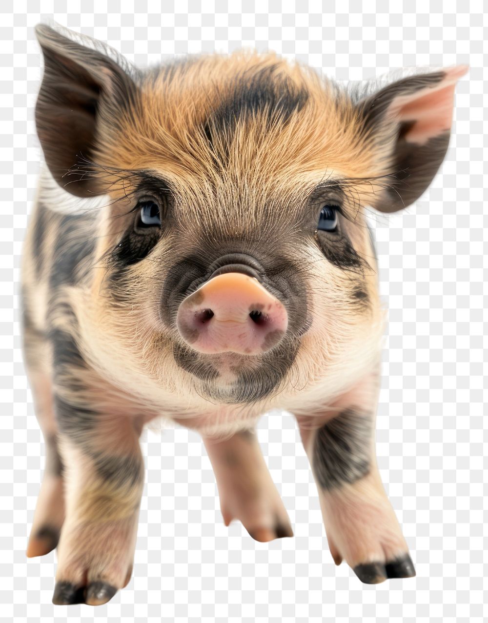 PNG  Adorable piglet with curious expression