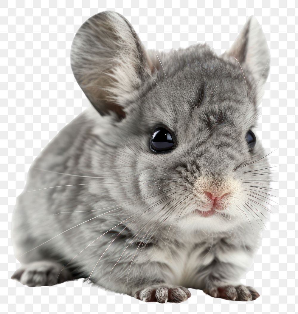 PNG  Adorable chinchilla on white background