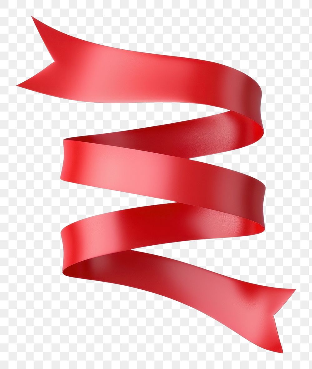 PNG  Elegant red ribbon spiral illustration