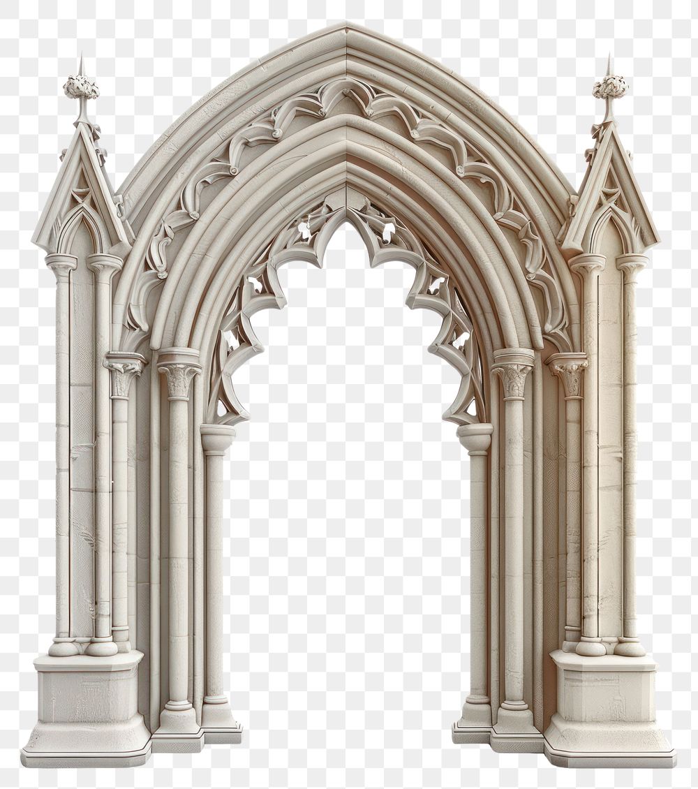 PNG Gothic architectural stone archway