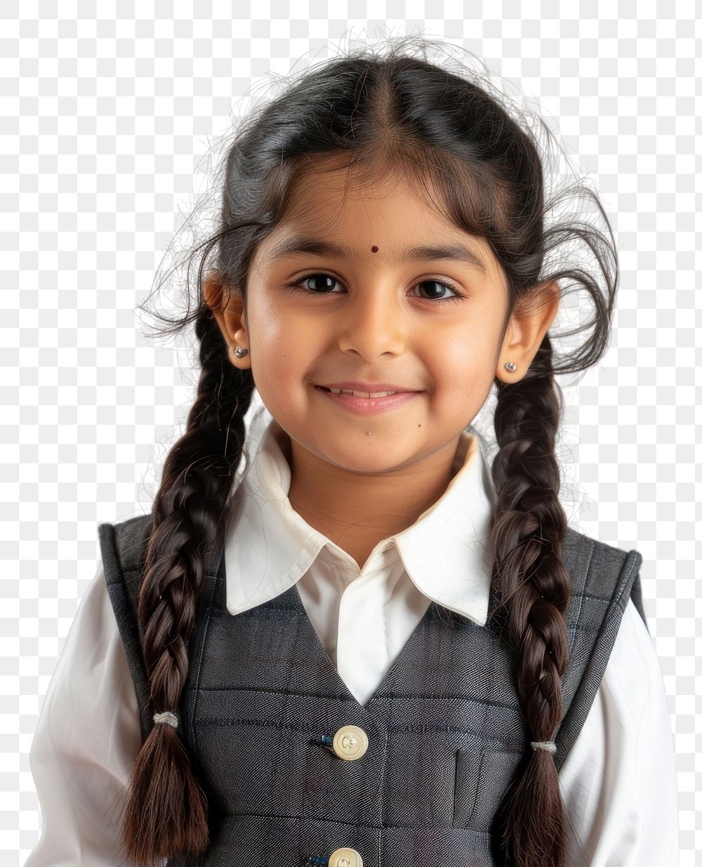 Smiling girl in school uniform