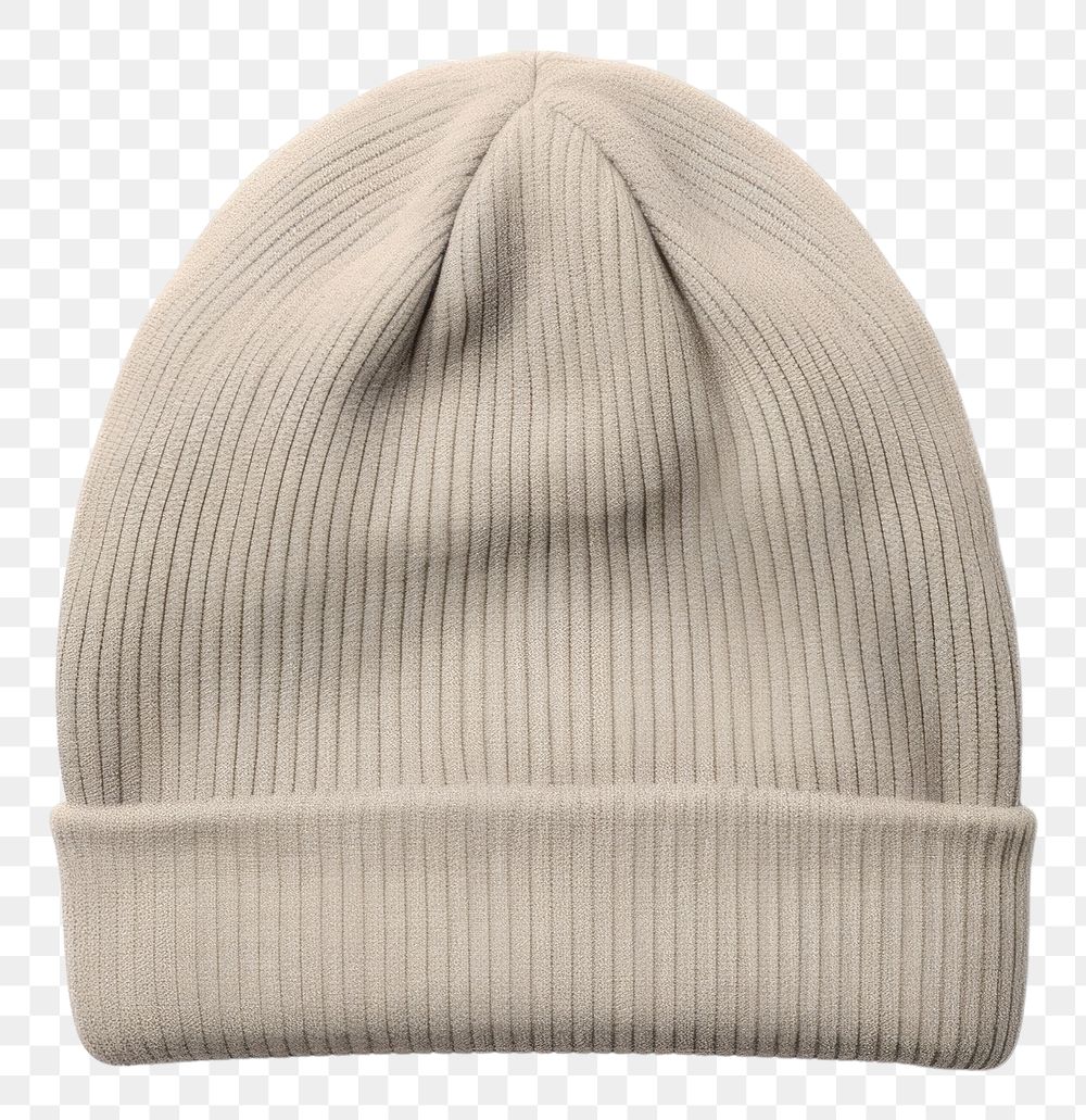 PNG Beige ribbed knit beanie