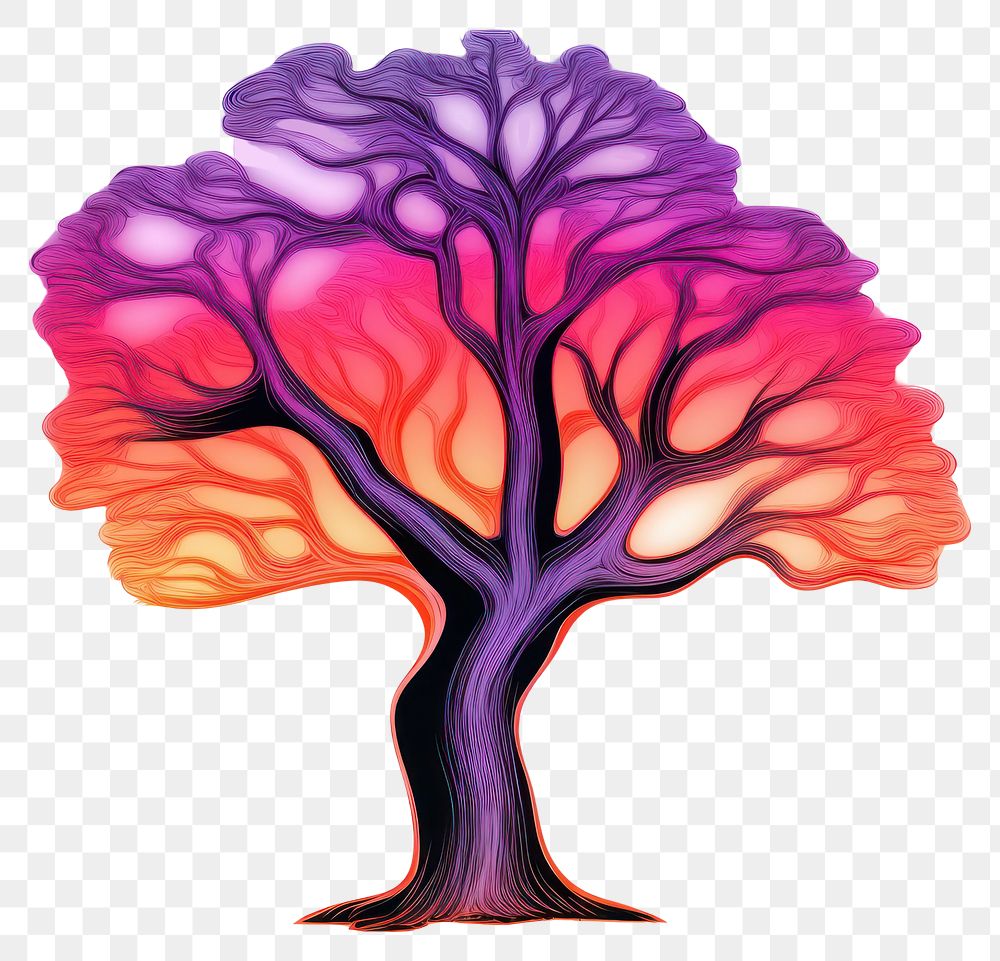 PNG Vibrant abstract tree illustration