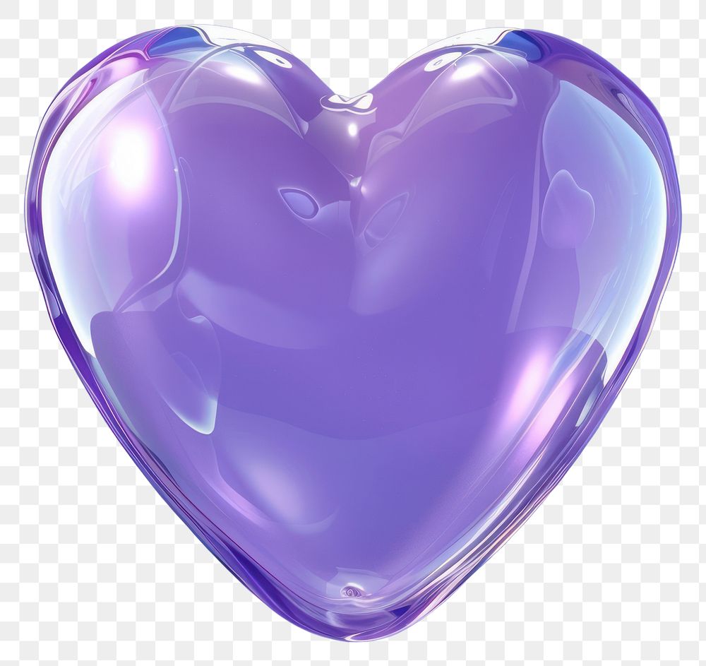 PNG  Glossy purple heart shape