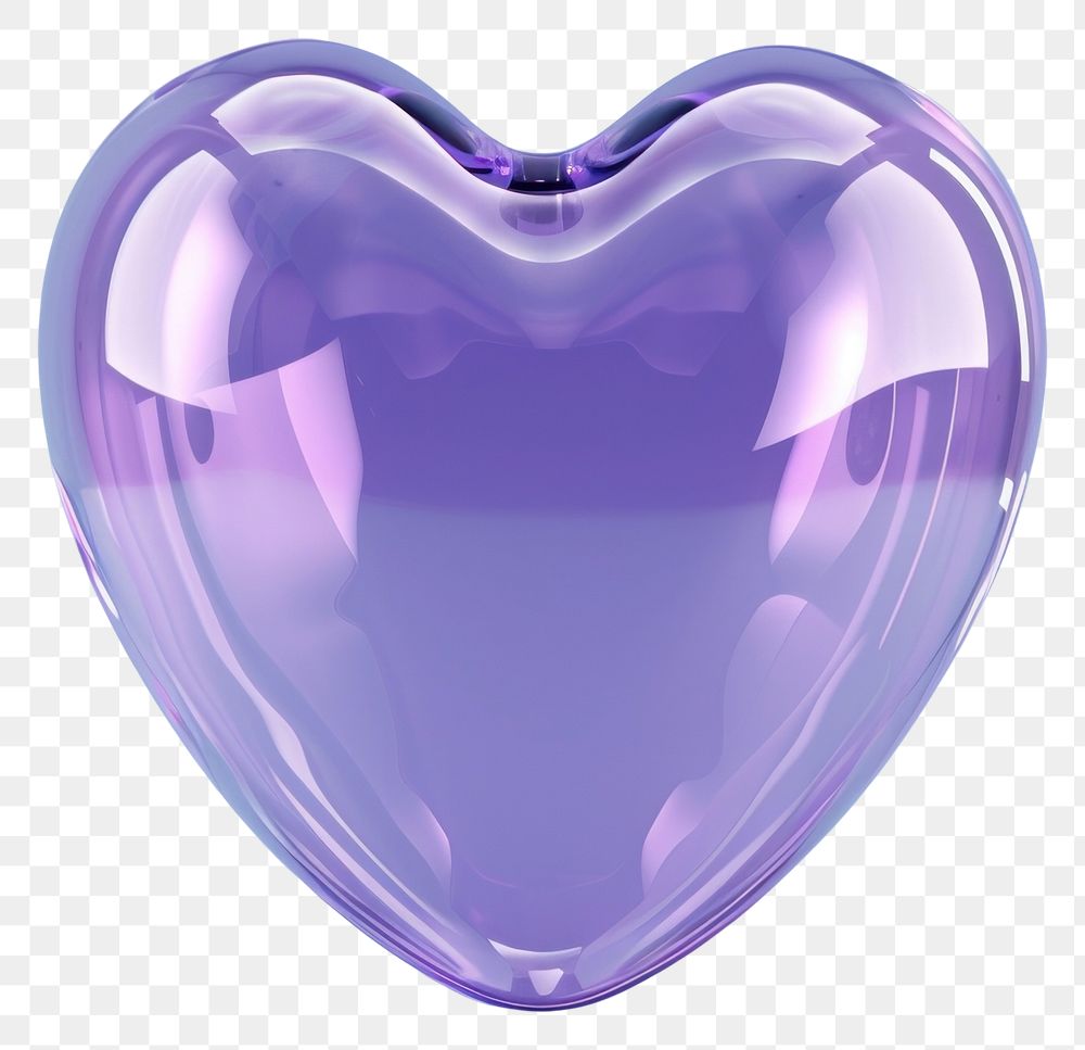 PNG  Glossy purple heart shape