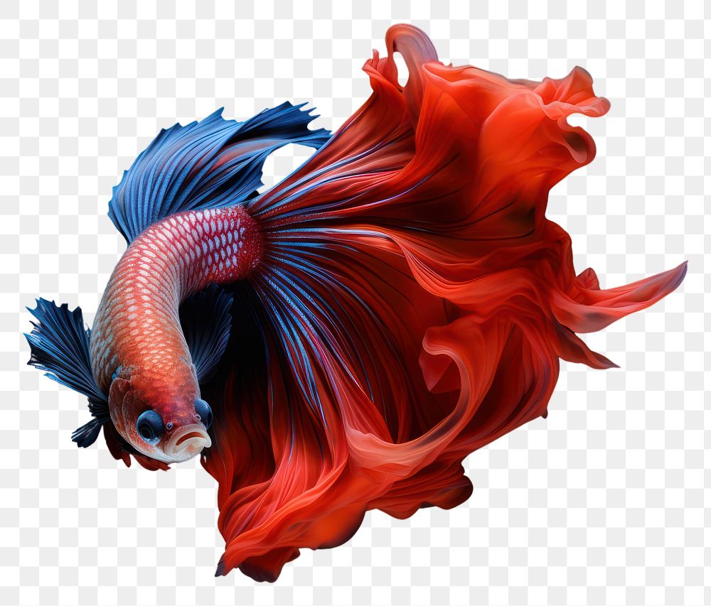 Vibrant Betta fish with flowing fins