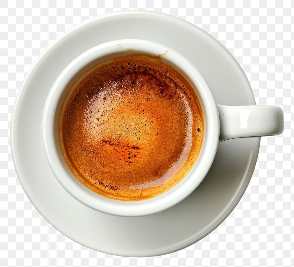 PNG Rich espresso in white cup