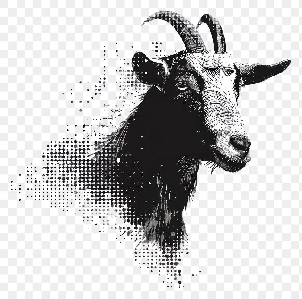 PNG Abstract goat portrait art