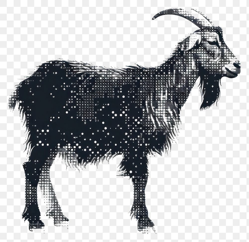 PNG Abstract goat silhouette with dots