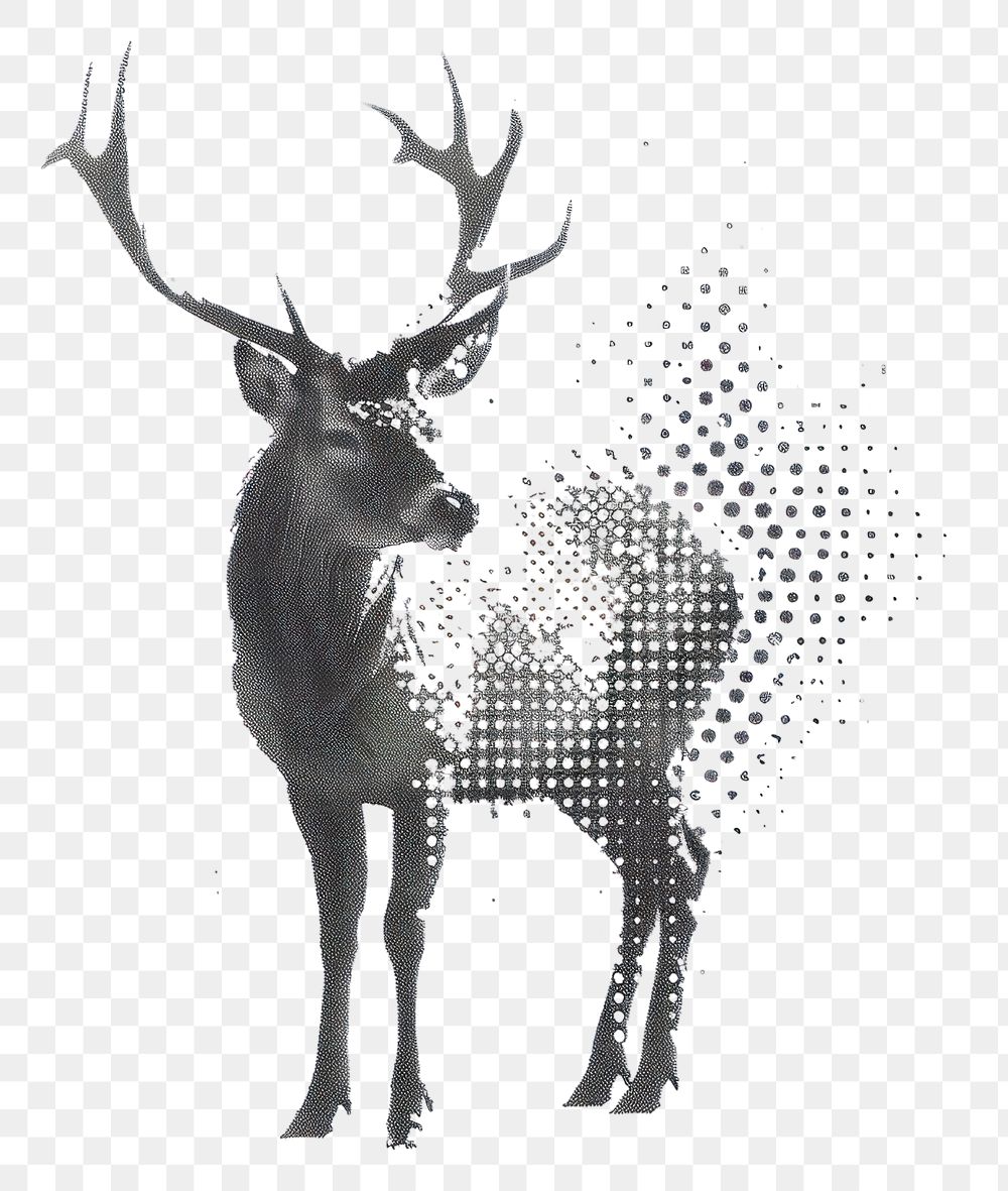 PNG Abstract deer with halftone effect