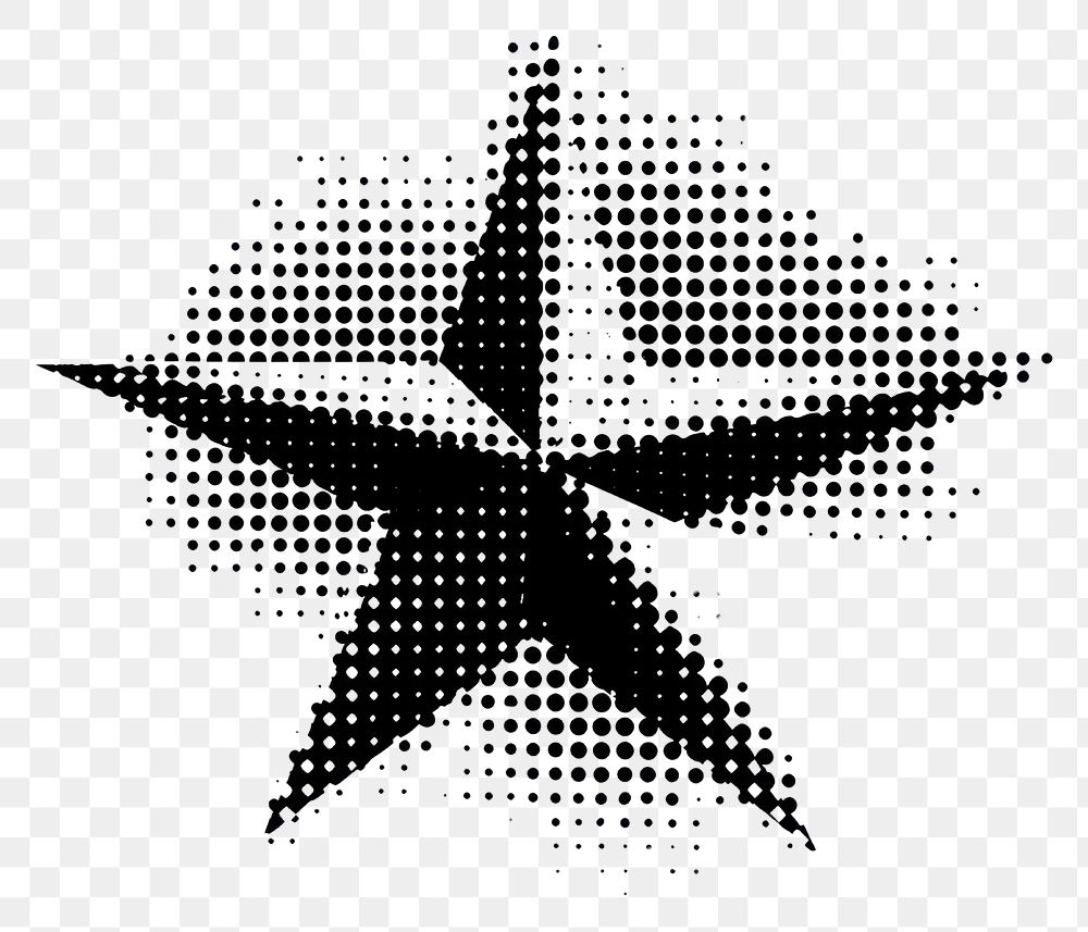 PNG Abstract halftone star illustration