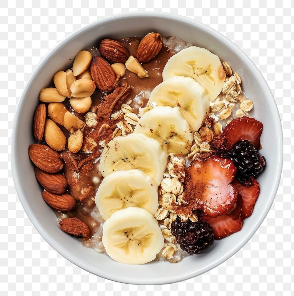 PNG Healthy breakfast bowl with fruits