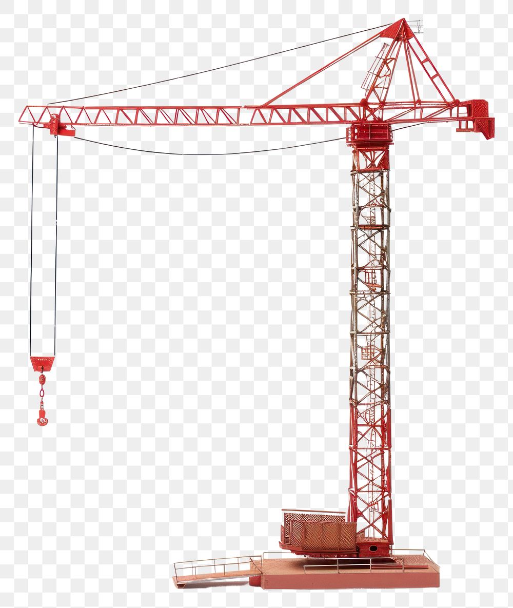 PNG Red construction crane model