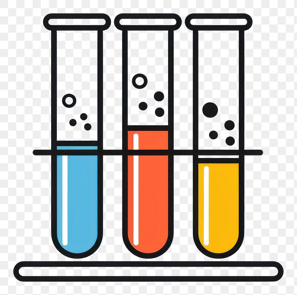 PNG  Colorful laboratory test tubes illustration