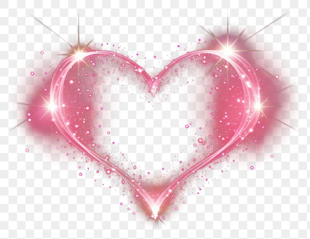 PNG Glowing pink heart illustration