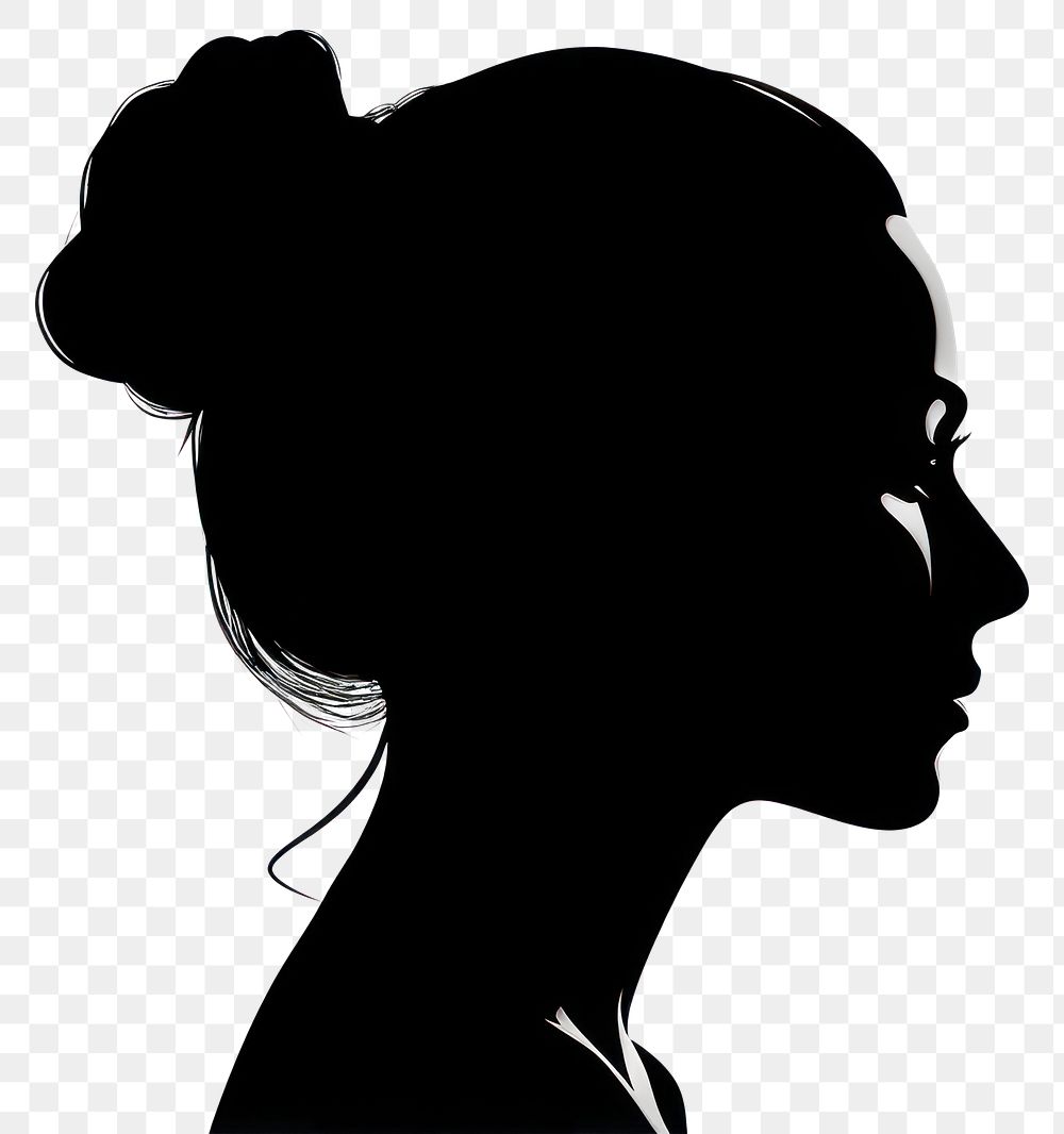 PNG Elegant female silhouette profile illustration