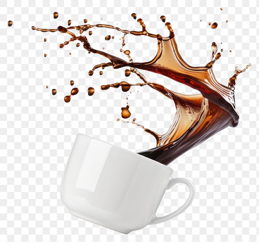 PNG Dynamic coffee splash art