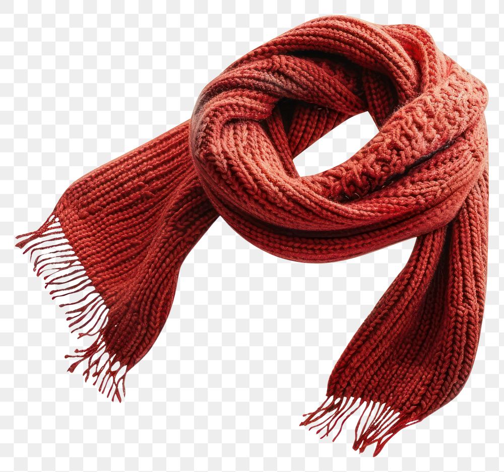 PNG Warm red knitted scarf