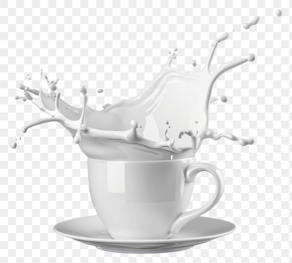 PNG Milk splash in white cup