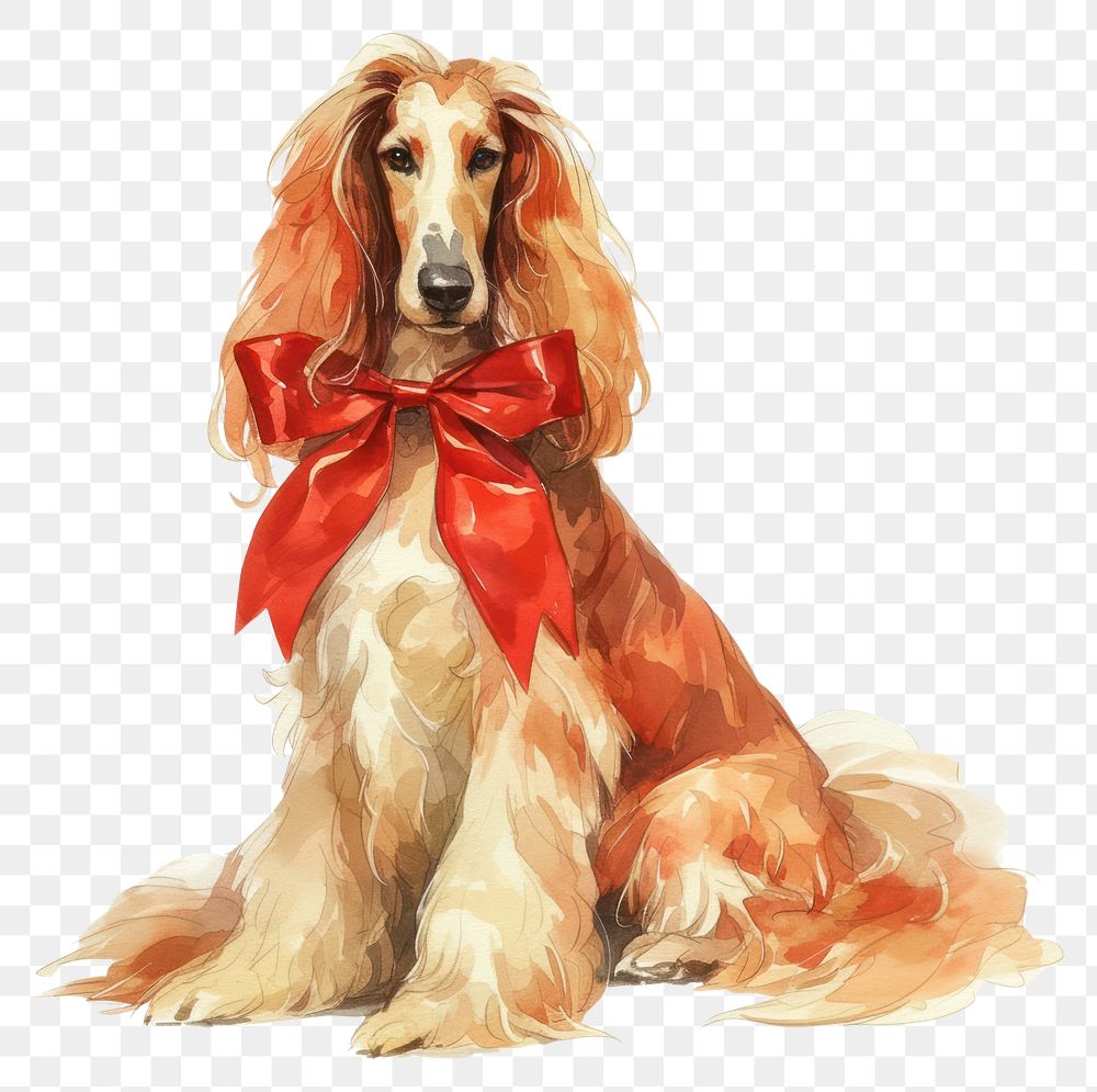 PNG  Elegant dog with red bow