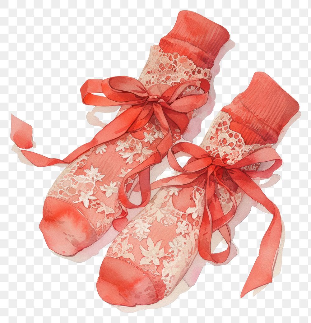 PNG  Elegant lace ribbon socks illustration