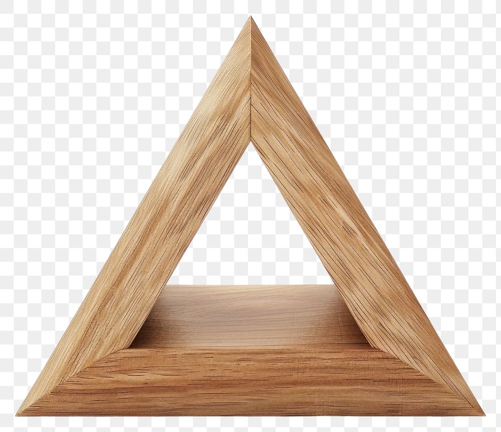 PNG Geometric wooden triangle shelf