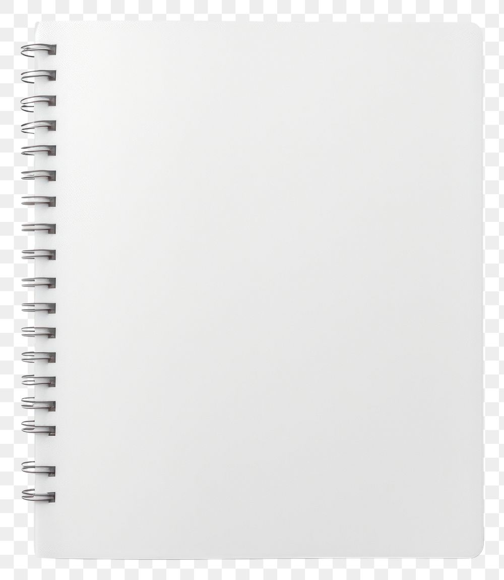 PNG White notebook text spiral diary.